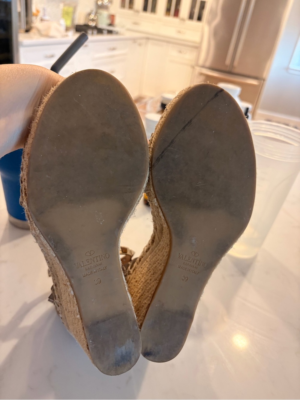 Valentino Garavani Rockstud Gold Espadrille Ankle-Strap Sandals - Picture 11 of 11